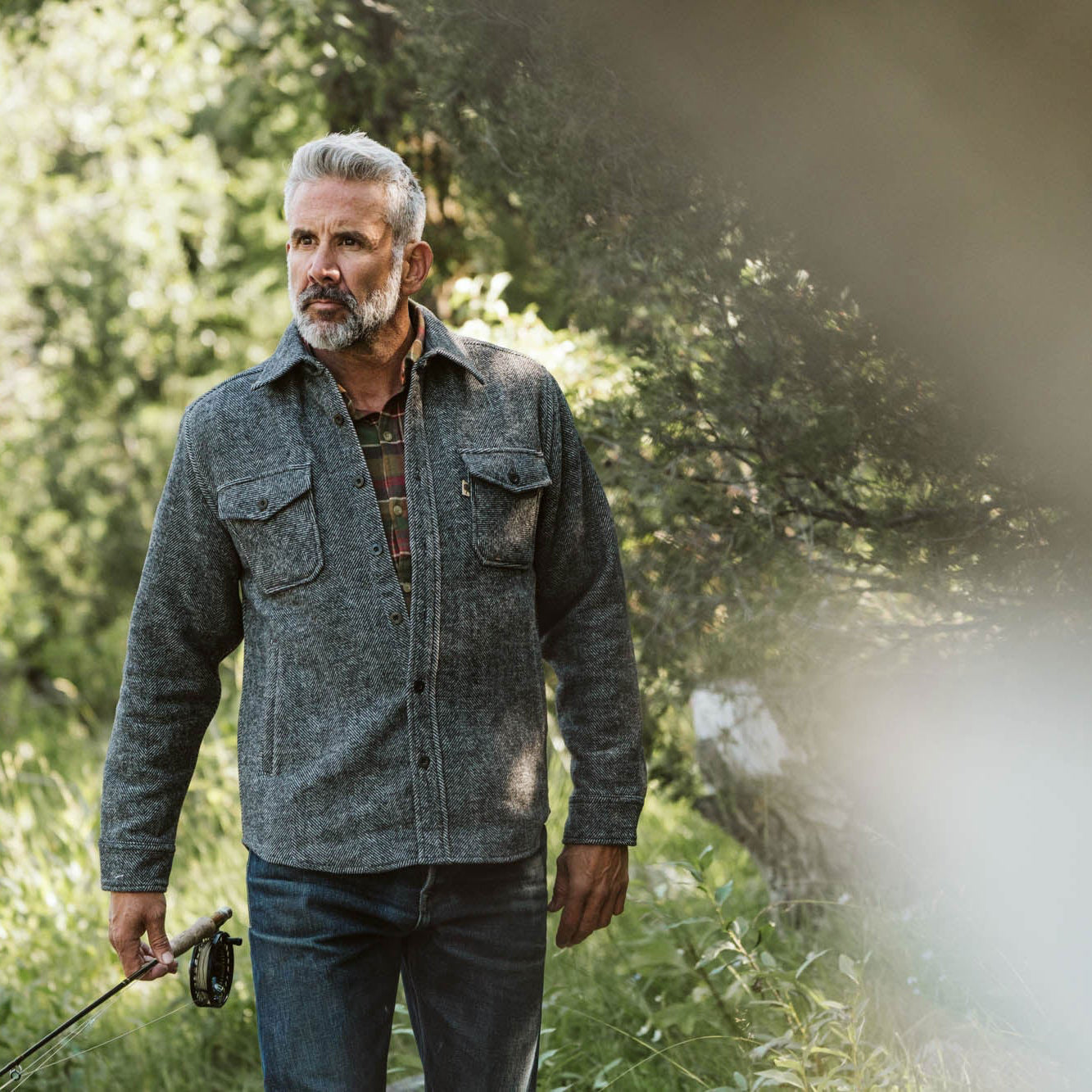 Wool Shirt Jac - Dark Gray