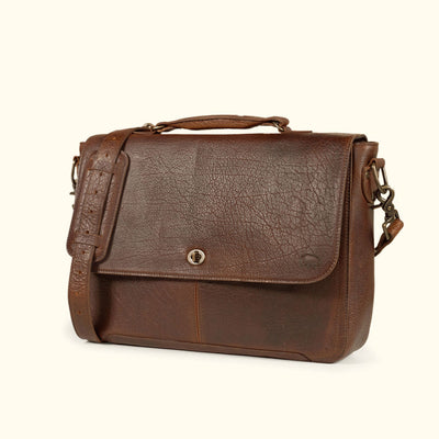 Limited Edition Roosevelt Leather Laptop Messenger Bag | Buffalo Grain