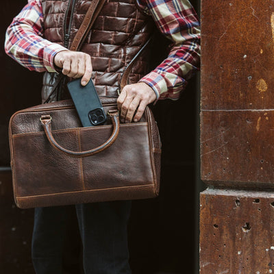 Vintage Water Buffalo - Leather Briefcase Bag
