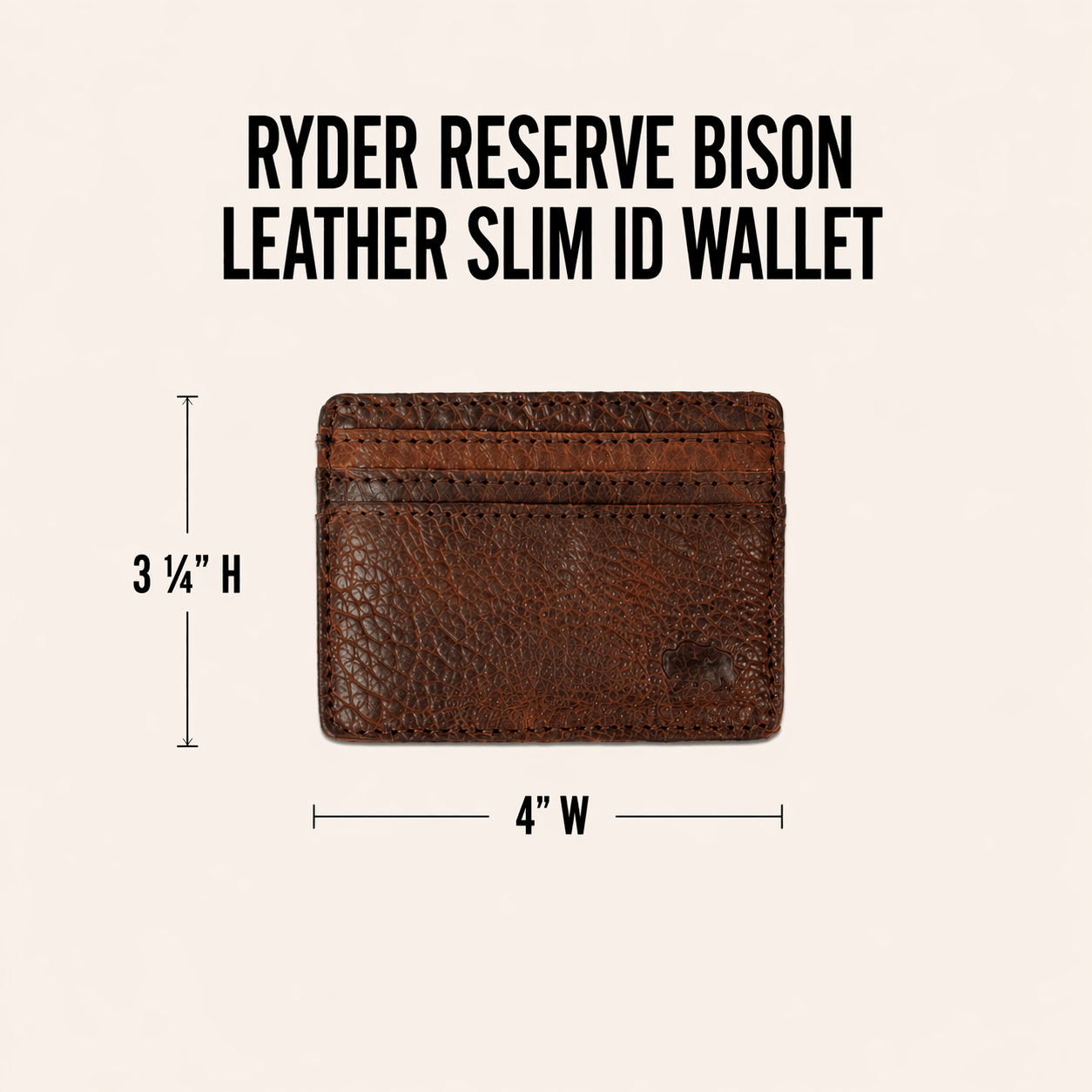 Ryder Reserve Bison Leather Slim ID Wallet | Brown
