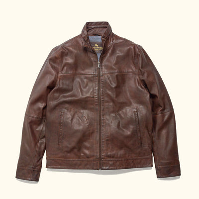 Full Detail - Vintage Brown Leather Jacket