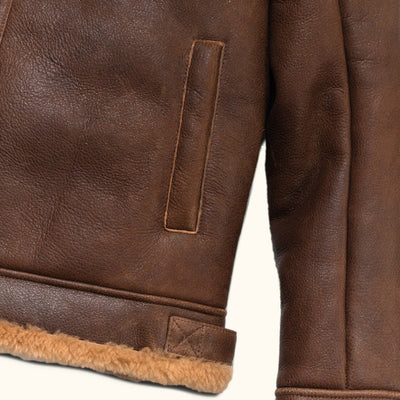 WWII Shearling Bomber Jacket - Side Detail