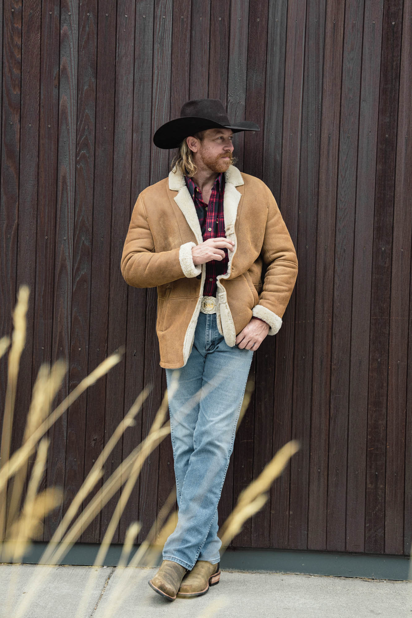 Big Sky Shearling Leather Blazer | Sandstone Brown - Buffalo Jackson Trading Co.