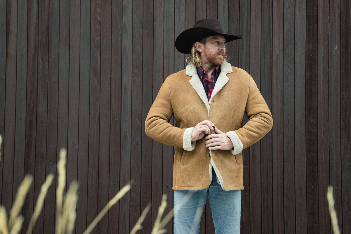 Big Sky Shearling Leather Blazer | Sandstone Brown - Buffalo Jackson Trading Co.