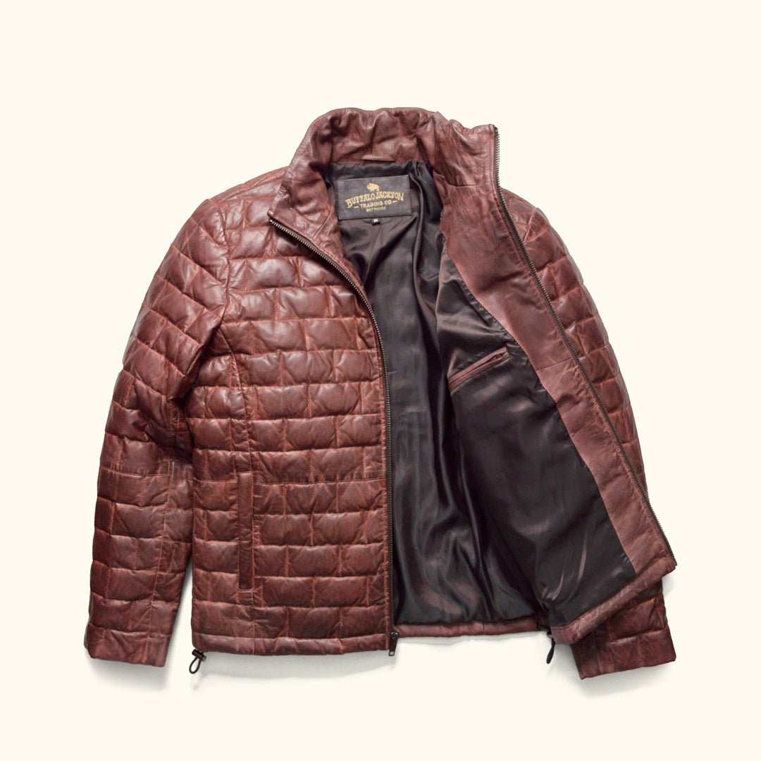 Nano Brown Puffer - with Full Grain Leather - Vintage Luxury