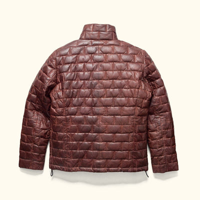 Mens Outdoor Leather Puff Jacket - Vintage Leather - Built to Roam