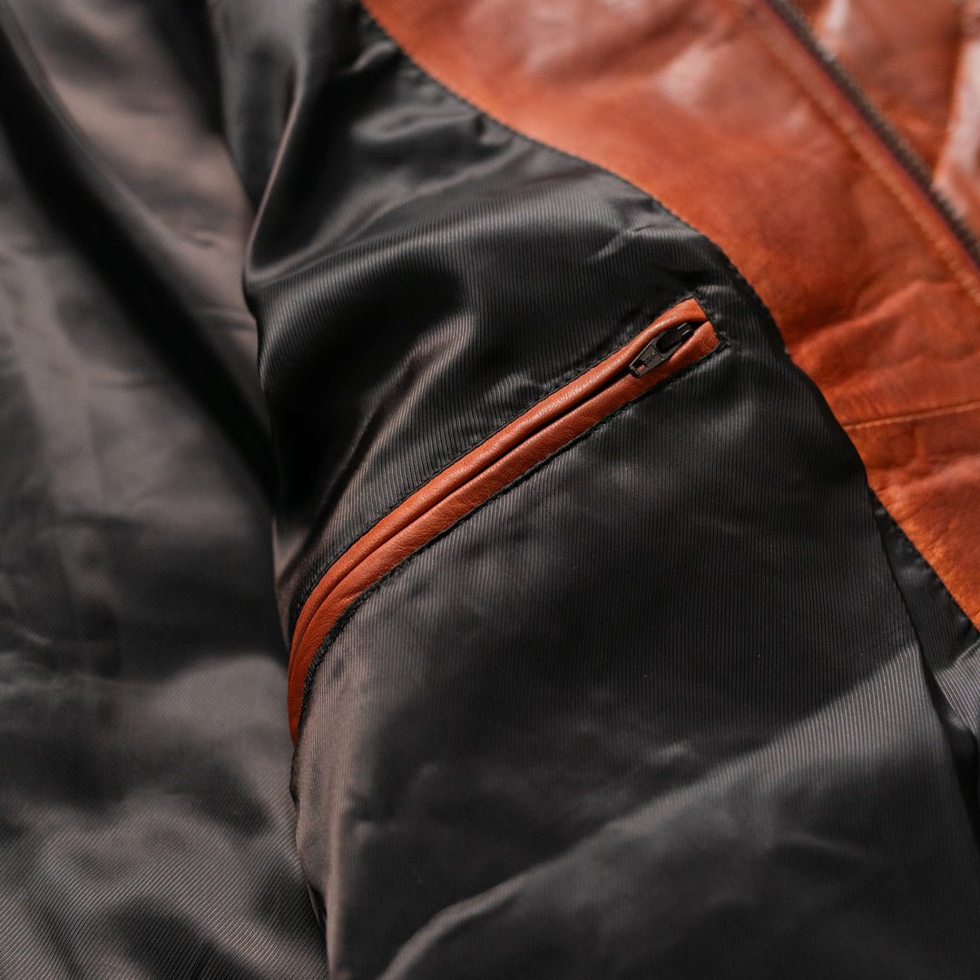 Lining Open Pocket - Leather Puff Jacket