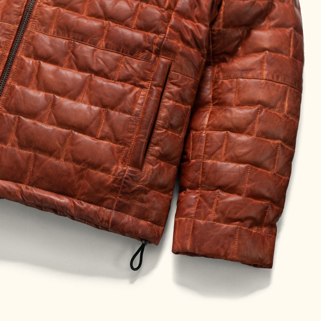 Leather Sleeve Puff Jacket