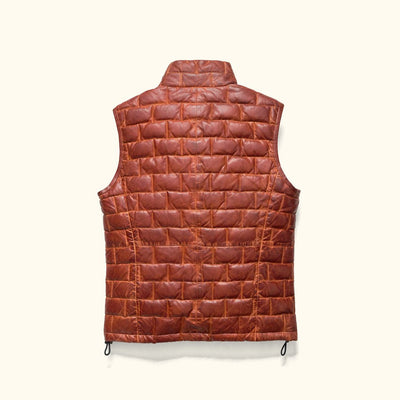 Back - Full Grain Leather Vest - Cinch Tabs Waist