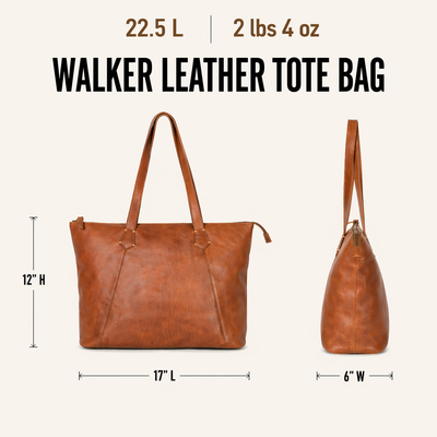 Walker Leather Tote Bag | Rustic Tan