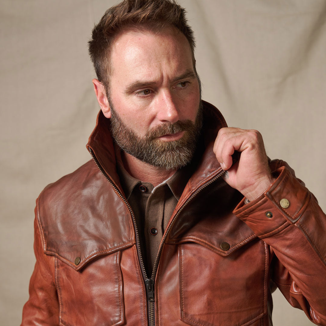 Collar - Western Men's Leather Jacket