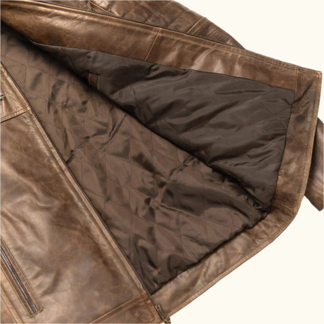 Cafe Racer Leather Jacket | Distressed Brown - Buffalo Jackson Trading Co.