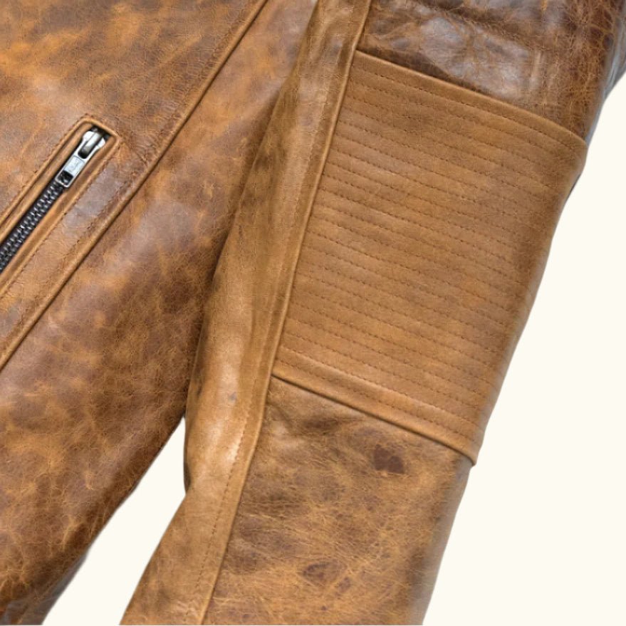 Sleeve Leather Detail - Full Grain Cow Leather