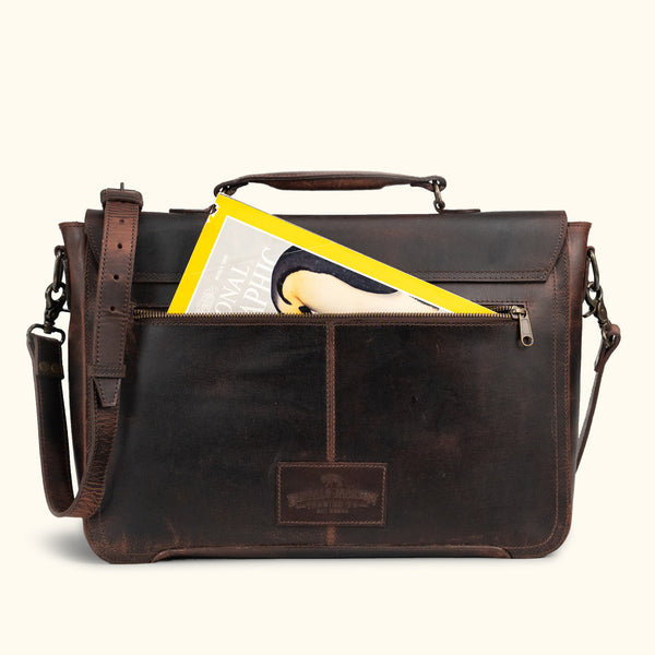 Roosevelt Leather Laptop Messenger Bag — Fits 15