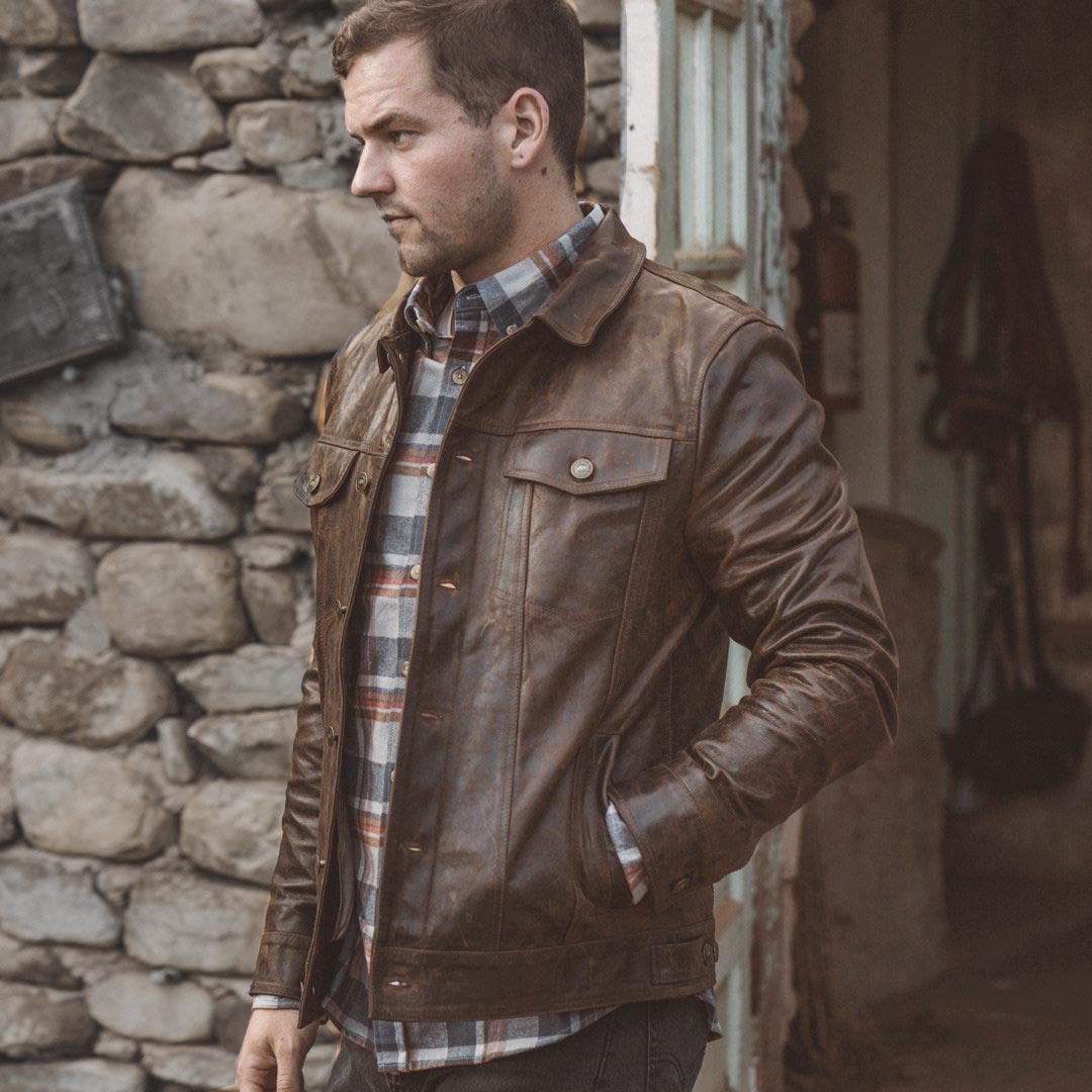 Leather Vintage Jacket by Buffalo Jackson