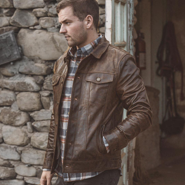 Driggs Leather Jacket | Brown - XXXL
