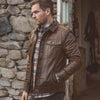 Vintage Leather Driggs Denim Jacket