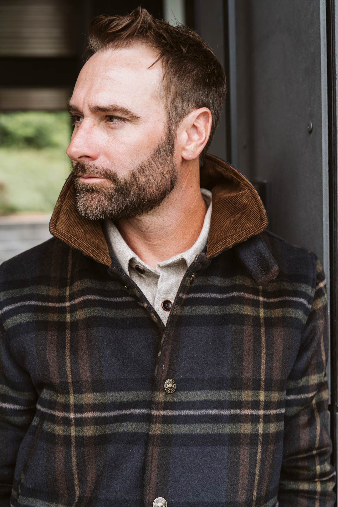 Ellis Wool Jacket | Navy Plaid and Corduroy - Buffalo Jackson Trading Co.