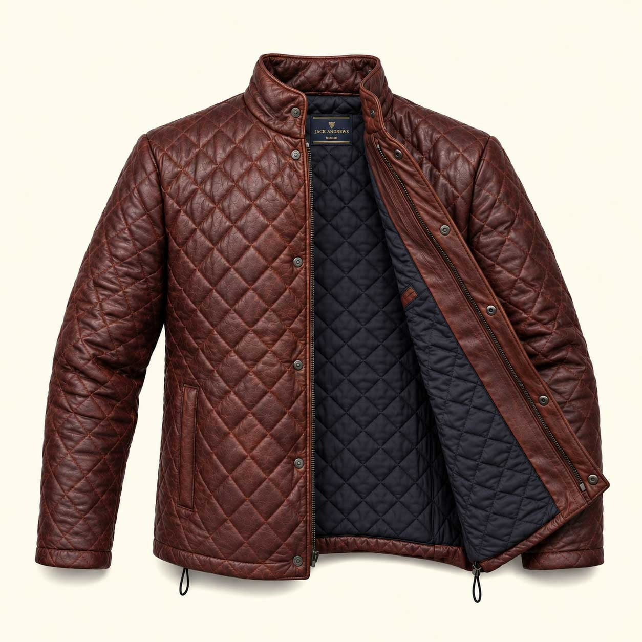 Sheepskin Leather Quilted Jacket