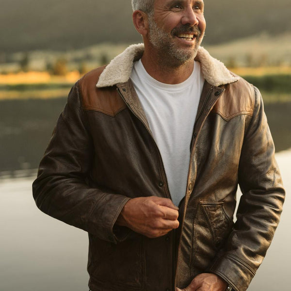Leather Sherpa Jacket for Men: Bold. Rugged. | Buffalo Jackson
