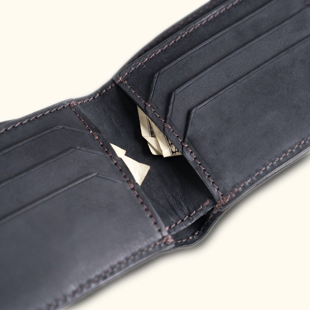 Limited Edition Jefferson Leather Full Grain Bifold Wallet | Black - Buffalo Jackson Trading Co.