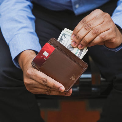 Rugged Leather Slim ID Wallet | Elderwood hover