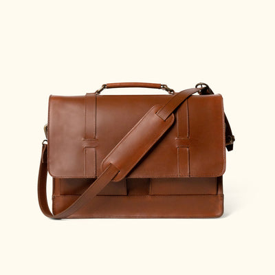 Luxury Leather Messenger Bag Briefcase