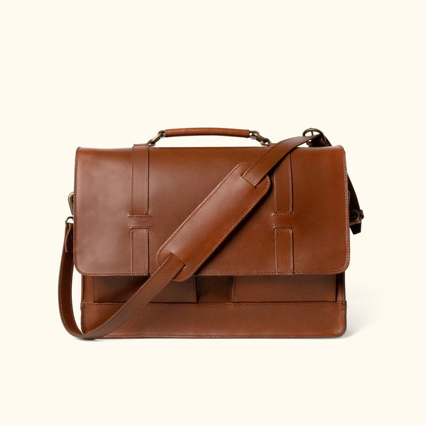 Vintage Leather Messenger Bag Elderwood | Jack Andrews