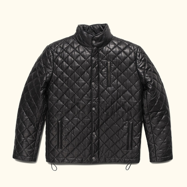 Black Leather Quilted Jacket for Men (Highlands Edition) Buffalo