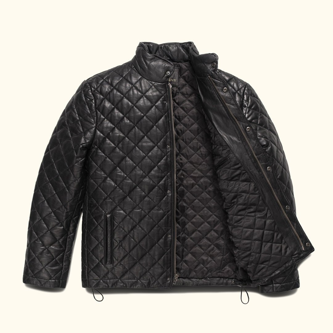 Jack Andrews - Quilted Leather Jacket - Stitched Details for Men