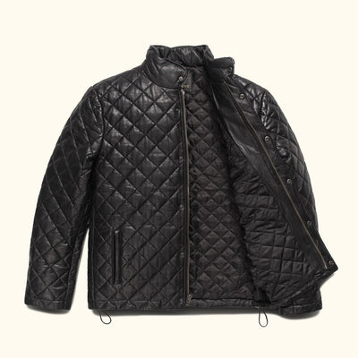 Jack Andrews - Quilted Leather Jacket - Stitched Details for Men