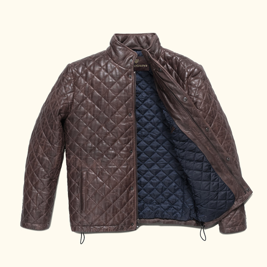 Mens Leather Quilted Jacket - Jack Andrews Leather