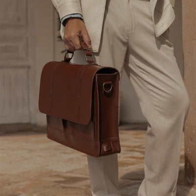 Luxury Leather Messenger Bag Briefcase