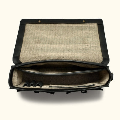 Flap Interior Jefferson Leather Messenger Bag | Black - Buffalo Jackson Trading Co.