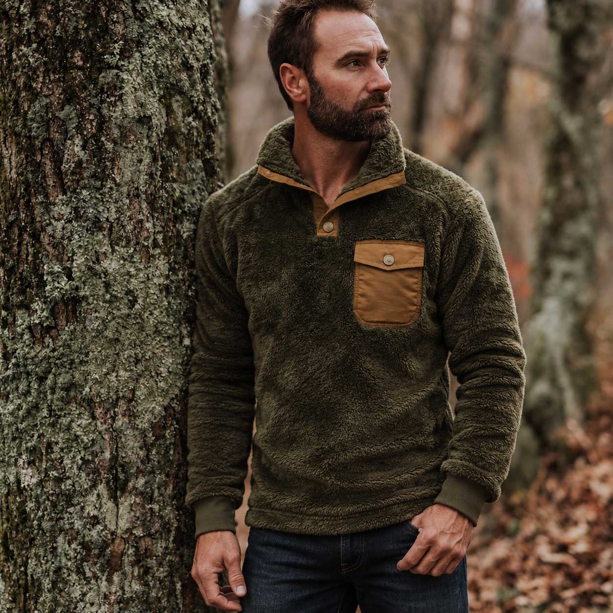 Kodiak Fleece Pullover | Birchwood Green