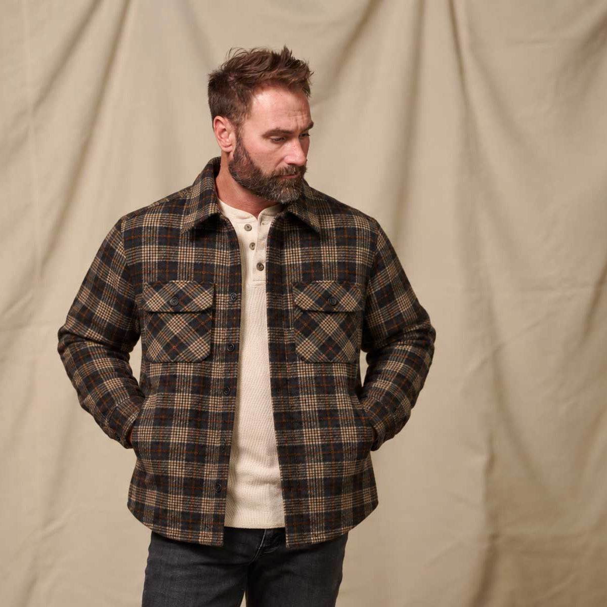 Aberdeen Wool Twill Shirt Jac | Brown Briar