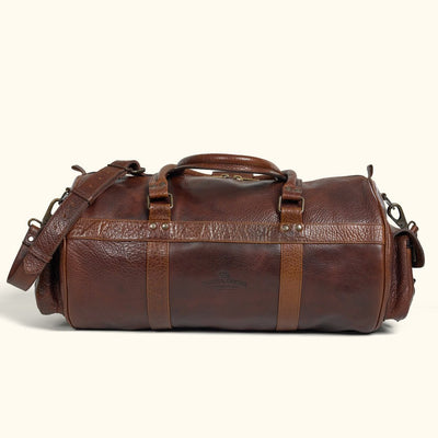 Rear View - Vintage Duffle Bag - Side Carry Handles, and Brass Hardware