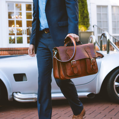 Ryder Reserve Bison Leather Briefcase | Brown hover