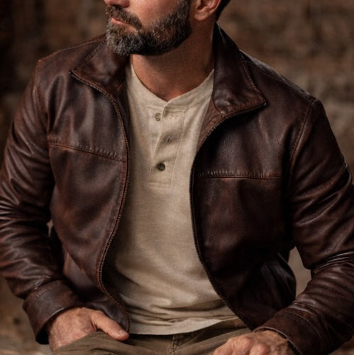 Sedona Light Weight Leather Jacket | Ironwood Brown