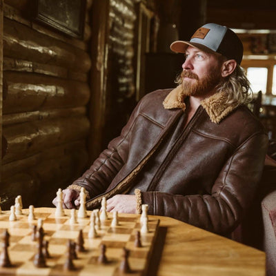 Men's Shearling Leather Bomber Jacket