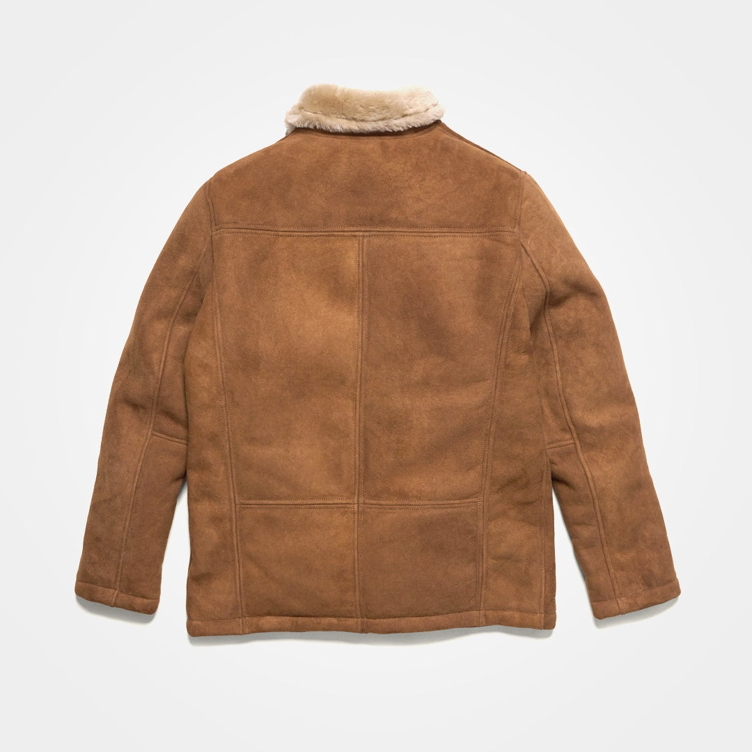 Back - Shearling Wool Peacoat Jacket
