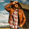 Mens Rugged Leather Down jacket