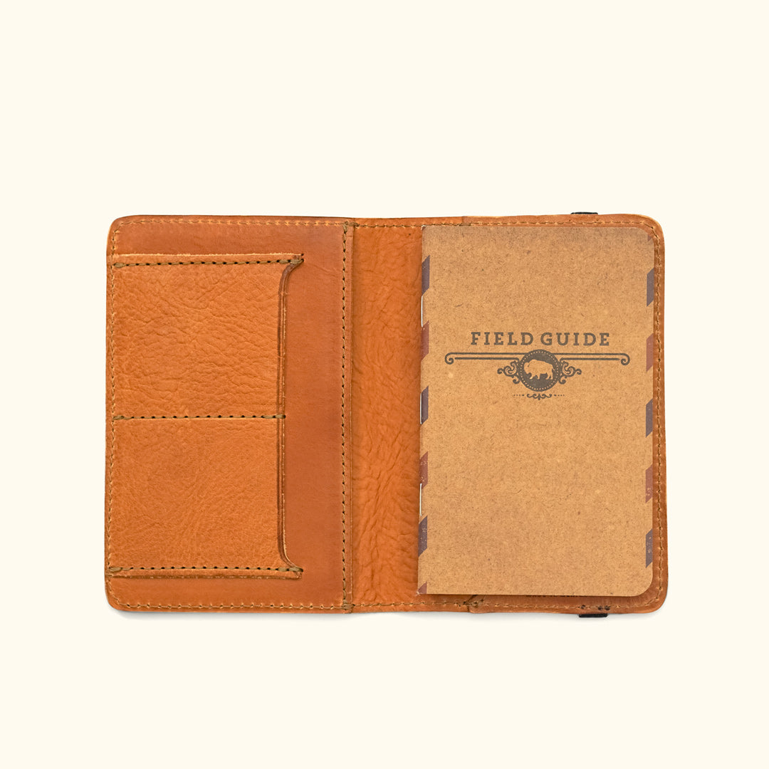 Men's Vintage Leather Field Notes Cover Wallet | Saddle Tan
