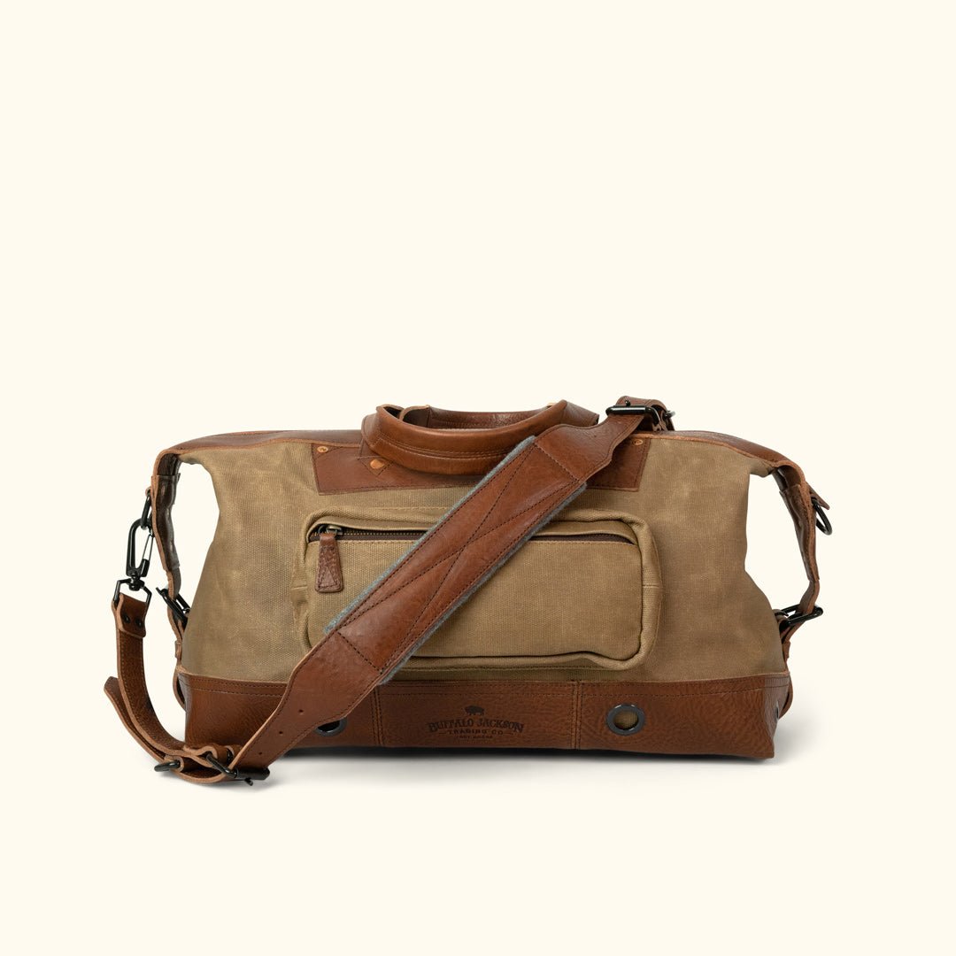 Classic Waxed Canvas Weekend Bag Khaki back
