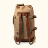 Men's Waxed Canvas Military Sea Bag Backpack | Field Khaki w/ Chestnut Brown Leather