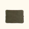 Elkton Waxed Canvas 15 Inch Laptop Case | Green w/ Dark Walnut Leather
