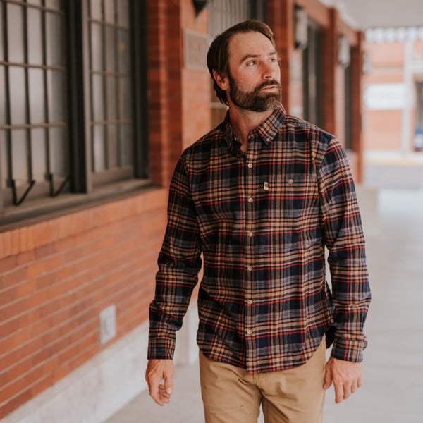 Gunnison Wool-Blend Solid Flannel Shirt | Heather Green - XL
