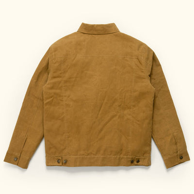 Men's Vintage Waxed Canvas Trucker Jacket - tobacco tan