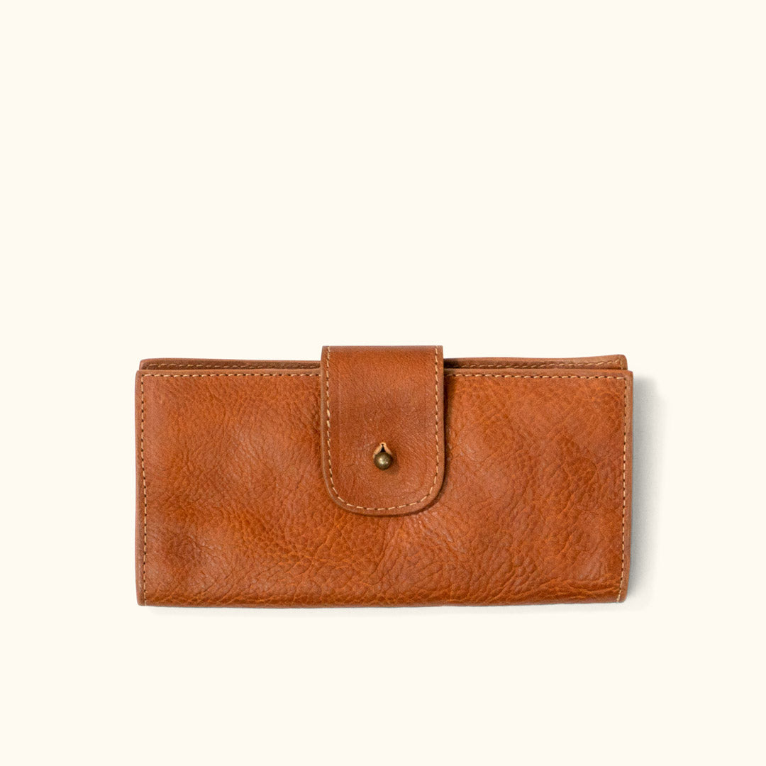 Madison Leather Checkbook Wallet | Saddle Tan |