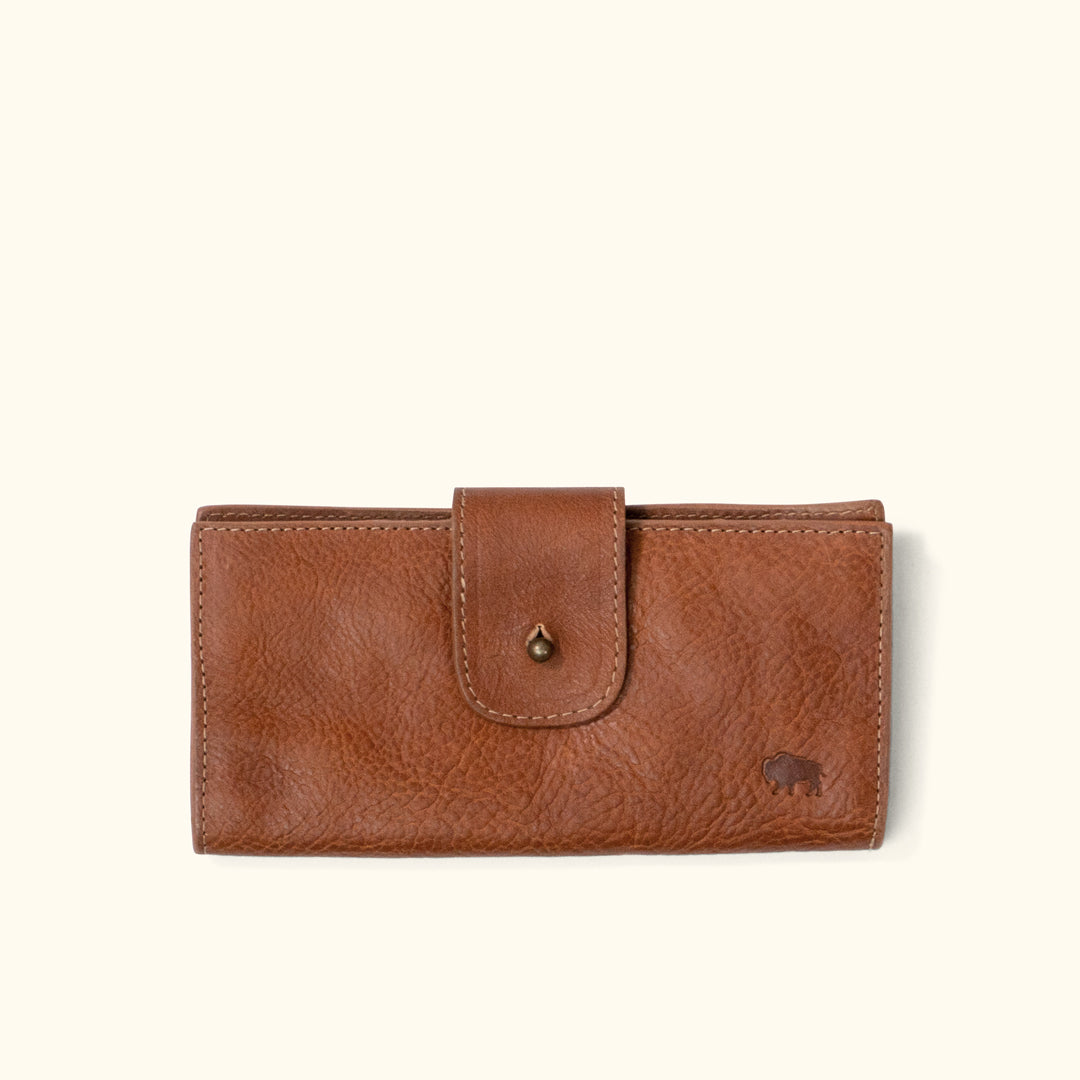 Madison Checkbook Wallet | Saddle Tan